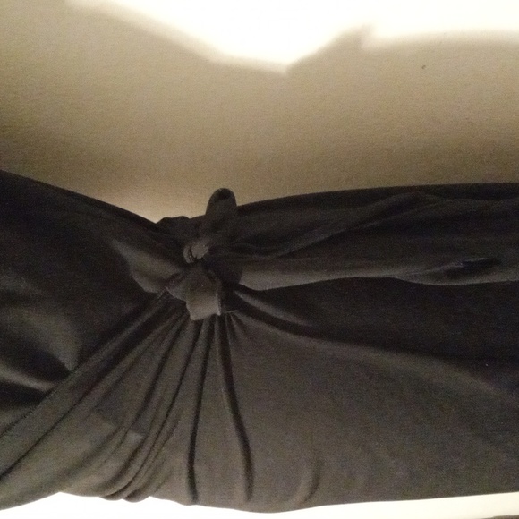 Studio M Black Short Flutter Sleeve Classic Wrap Dress Size Medium - Picture 7 of 10